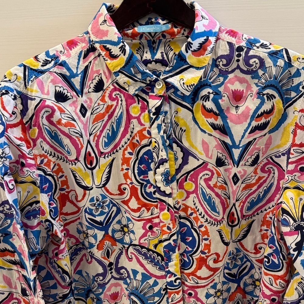 J McLaughlin Multicolor Paisley Women's Button Down Shirt Size XL - Picture 2 of 7